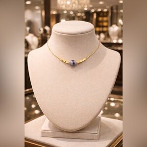 Colored glass lamp work pendant / gold plated sterling silver necklace ✨